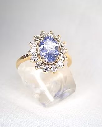 anello oro 750 Tanzanite e Diamanti
