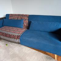 divano letto clic clac 3 posti in blu