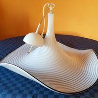 LAMPADARIO CAPPELLO MURANO BIANCO VINTAGE
