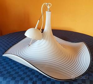 LAMPADARIO CAPPELLO MURANO BIANCO VINTAGE