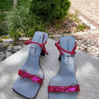 Sandali tacco alto fucsia, Made in Italy 
