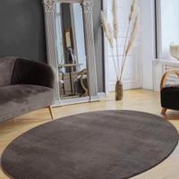 Tappeto ovale tapis grey moderno pelo corto grigio