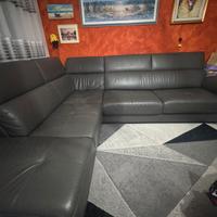 Divano letto in vera pelle