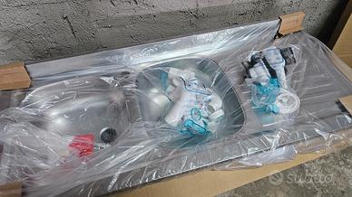 Lavello Acciaio Inox IX Mondial, 2 vasche, 120x50 