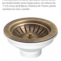 Piletta lavandino pilettone in ottone
