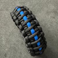 Braccialetto Paracord Nero con linea Blu