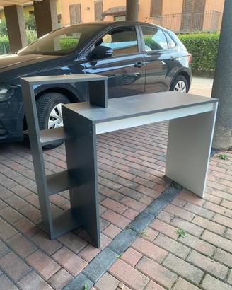 Scrivania Grigio Antracite con Libreria 115 x 50cm