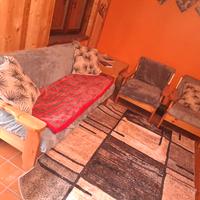 Divano + 2 poltrone in pino massello stile baita –