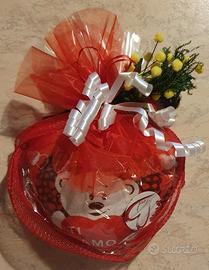 Peluche cuore con confezione 