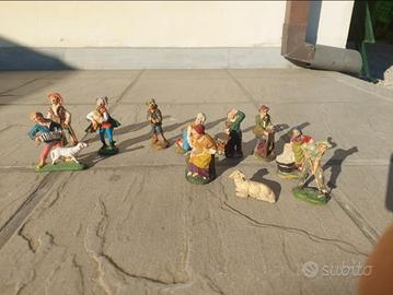 Statuine Presepe Gesso Plastica anni 60