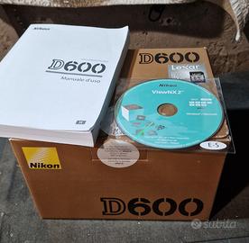 Nikon scatola D600 CD-Libretto