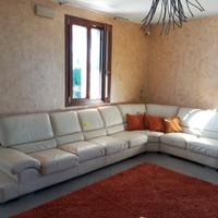 divano ad angolo bianco in pelle 7 posti