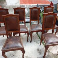 N. 6 SEDIE CHIPPENDALE FINE 800 SEDUTA IN PELLE