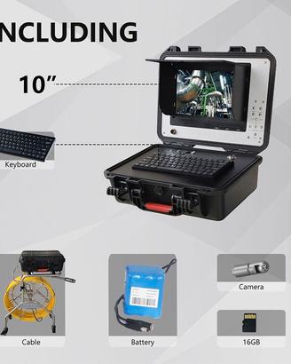 Telecamera ispezioni condotte  360°  localizzatore