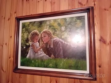 quadro dipinto a mano con mamma e bimba