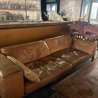 Divano 3 Posti in Vera Pelle Colore Cuoio