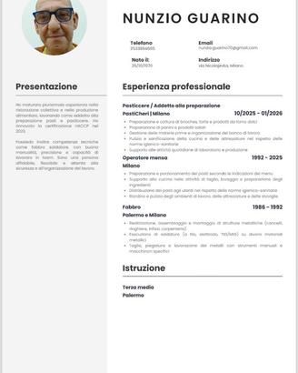 Aiuto cuoco/ saldatore/ magazziniere