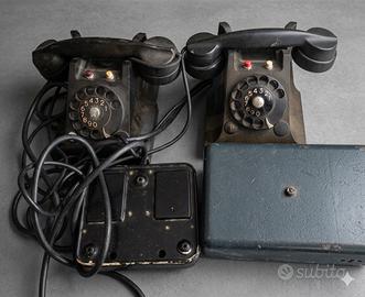 Coppia Telefoni Vintage Bachelite Nera - Rari