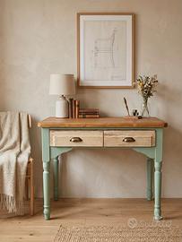 Scrittoio Scrivania Legno Massello Shabby Chic