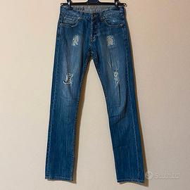 Ireland Pantaloni Jeans Strappati Blu 28 Y2K