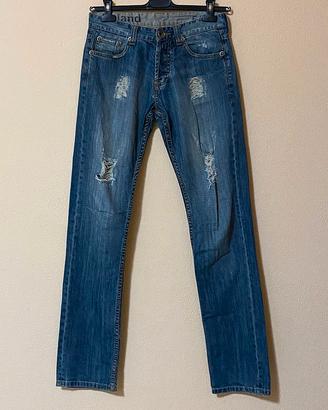 Ireland Pantaloni Jeans Strappati Blu 28 Y2K
