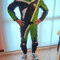 Tuta in pelle da moto divisibile Dainese Tg 52