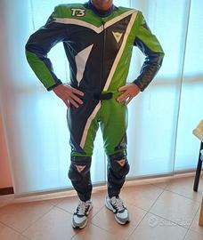 Tuta in pelle da moto divisibile Dainese Tg 52