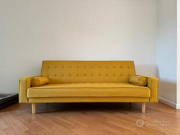 Divano letto giallo senape