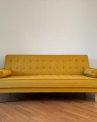 Divano letto giallo senape