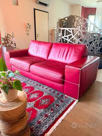 Divano Letto Natuzzi in Vera Pelle Pieno Fiore