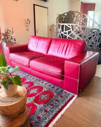 Divano Letto Natuzzi in Vera Pelle Pieno Fiore