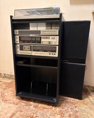 Impianto Hi-Fi Technics vintage con casse Mordaunt