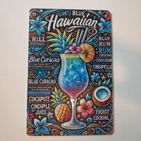 🍹 Targa in Metallo Decorativa Cocktail Blue Hawai