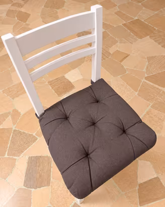 Set 4 sedie bianche con seduta imbottita + cuscini
