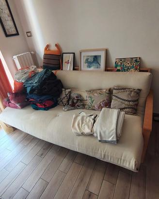 Divano Letto in legno chiaro