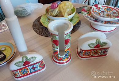 Set per la cucina rosso e bianco