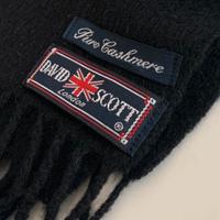 David Scott London-Sciarpa NeraVintage100%Cashmere