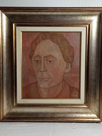 V.Melotto-Volto di donna-Olio su tavola in cornice