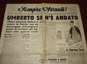 GIORNALE ORIGIN. 1946: ESILIO RE UMBERTO II SAVOIA