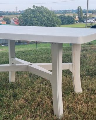 Tavolo da giardino in plastica, misure 85 x 135 cm