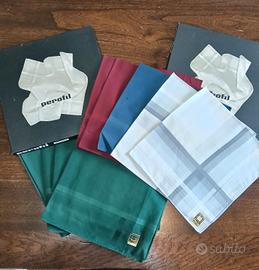 1 fazzoletto vintage Perofil verde blu  cotone