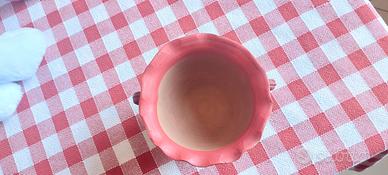 Ciotolina vasetto in terracotta dipinta a mano art