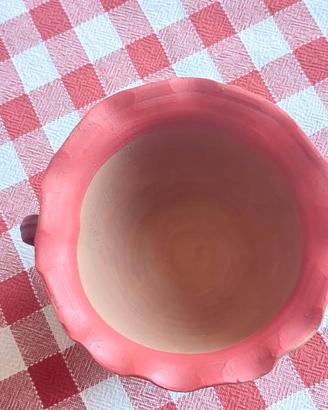 Ciotolina vasetto in terracotta dipinta a mano art