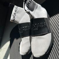 BALMAIN Paris sneakers  alte in pelle tessuto tek