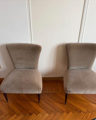 Coppia di poltroncine vintage restaurate – velluto