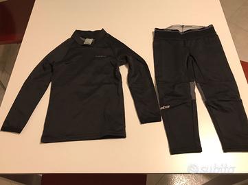 Maglia + Pantalone termico Wed'ze nero tg.4 anni