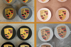 Coprimozzi Porsche 76mm 65mm Grigi, Neri o Silver