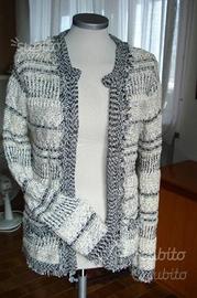 Giacca in cotone panna e nero mod. "chanel"