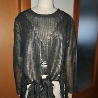 Maglia grungle gotico effetto consumato 