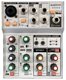 ZZIPP ZZMX3 Mixer Audio Compatto